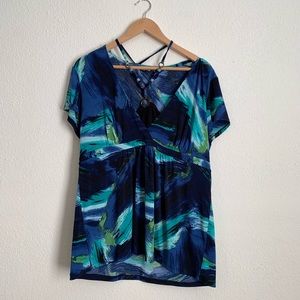 Apt. 9 Short Sleeve Halter Top Blouse Size XL